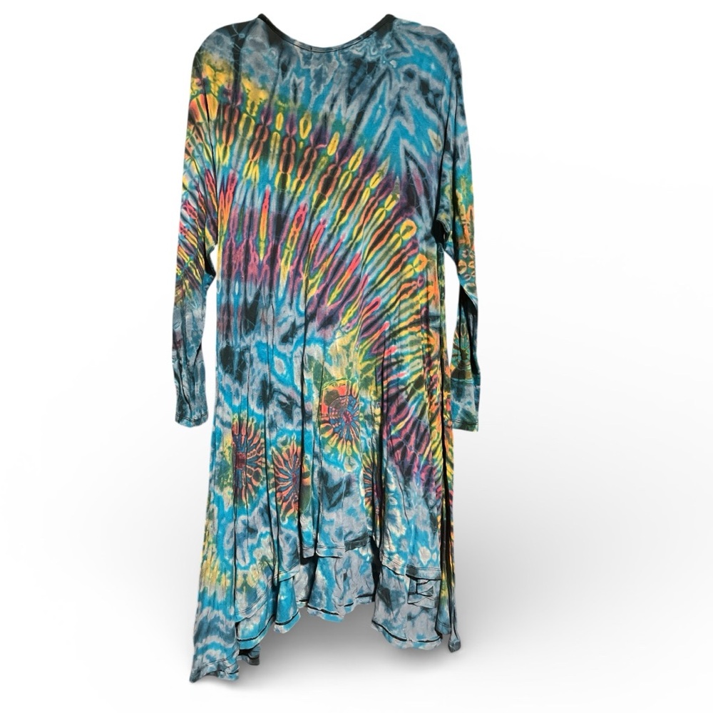 Mexicali Blues - Y2K long sleeve tie-dye dress with pockets - Picture 6 of 8